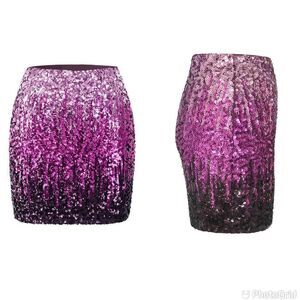Maner Sequin Skirt Sparkle Stretchy Bodycon Mini Skirts Night Out Party